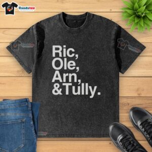 Original Ric Ole Arn Tully Text Washed T-Shirt featuring a vintage design in soft cotton fabric, perfect for casual wear.