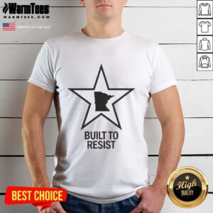 Good Built To Resist Minnesota Map Star Shape T-Shirt showcasing a unique design for proud Minnesotans.