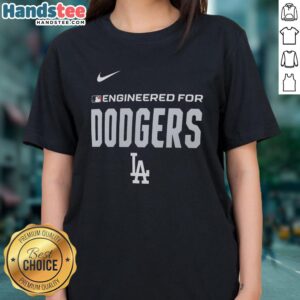 Nice engineered Los Angeles Dodgers MLB logo ladies tee showcasing stylish design and vibrant team colors.