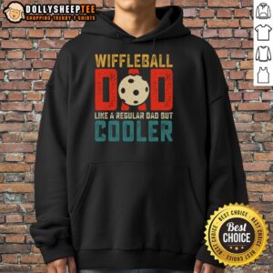 Good Cooler Wiffleball Dad Fathers Day Hoodie in navy blue, perfect gift for wiffleball-loving dads on Father's Day.