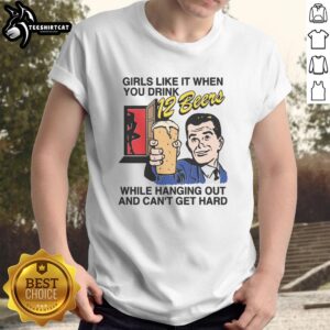 Alt Text: Funny t-shirt design: 'Nice Girls Like It When You Drink 12 Beers While Hanging Out And Can't Get Hard'