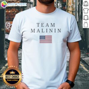 Hot Team Malinin USA Flag T-Shirt featuring a vibrant American flag design, perfect for patriotic sports fans.