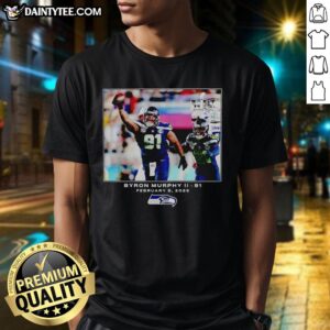 Byron Murphy II Seattle Seahawks NFL 2026 photo t-shirt featuring vibrant team colors and player graphics.