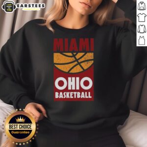 Vintage Miami Ohio Basketball sweatshirt, perfect for college fans, featuring a retro graphic design in bold colors.
