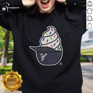 Premium Atlanta Braves ice cream sweatshirt featuring team colors and logo, perfect for fans and cozy wear.