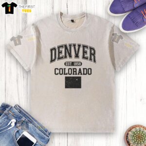 Awesome Denver Colorado Est 1858 Varsity T-Shirt - Image 6