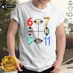 Original Number Compass 67 911 Meme T-Shirt featuring a unique design with bold graphics and vibrant colors.