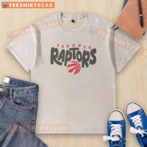 Good Toronto Raptors Bubble washed t-shirt displayed on a wooden background, showcasing vibrant team colors and logo.