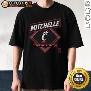 Premium Christian Mitchelle Cincinnati Bearcats baseball T-shirt featuring team colors and logo, perfect for fans.