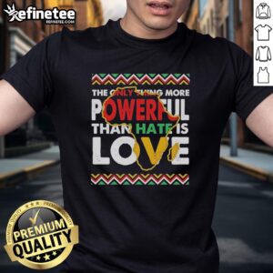 Premium Love Powerful Than Hate Black History Month retro T-shirt design featuring vibrant colors and bold typography.