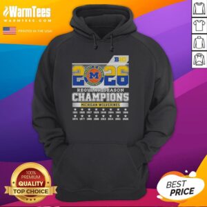 Alt Text: Official 2026 Big Ten Regular Season Champions Michigan Wolverines hoodie featuring team colors and logo.