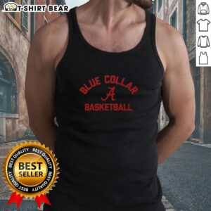 Top Alabama Crimson Tide blue collar basketball tank top featuring team logo, perfect for fans and athletes.