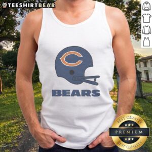 Awesome Chicago Bears football logo on a big helmet tank top design, perfect for fans and summer wear.