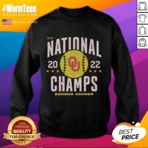 Vintage sweatshirt celebrating the Nice 2022 Oklahoma Softball National Champs, featuring team colors and logo.