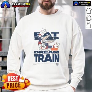 Good Looney Tunes X Team USA Eat Sleep Dream Train Sweatshirt featuring colorful graphics and a comfortable fit.