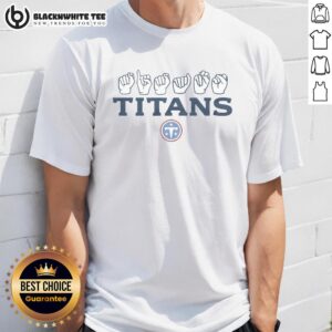 Original Love Sign X Titans ASL T-Shirt featuring a vibrant design of the love sign in American Sign Language.
