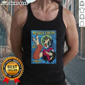 Official Messer Chups Whistle Bait silkscreen poster tank top featuring vibrant artwork and unique design elements.