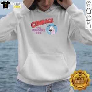Pretty Courage the Cowardly Dog cartoon hoodie featuring vibrant colors and a playful design perfect for fans.