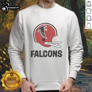 Cozy Atlanta Falcons sweatshirt featuring a large football logo on a helmet design, perfect for fans.