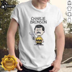 Nice Charlie Bronson action movie mashup T-shirt featuring iconic film graphics and vibrant colors, perfect for fans.