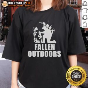 Nice Kaulig Racing Fallen Outdoors Ladies Tee featuring a stylish design perfect for outdoor enthusiasts and racing fans.