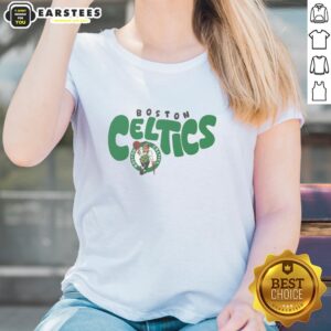 Good Boston Celtics Bubble Ladies Tee featuring vibrant team colors and logo, perfect for female fans of the Celtics.