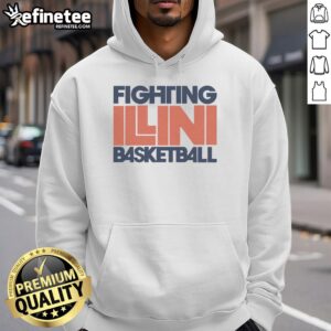 Alt Text: Vintage Fighting Illini Basketball hoodie featuring a classic design, perfect for fans and collectors.