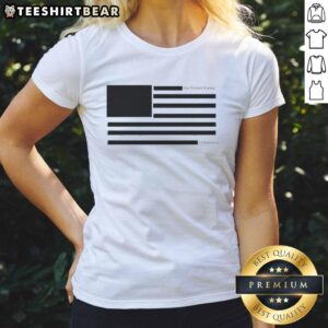 Good USA Redacted Flag Ladies Tee featuring a stylish design perfect for patriotic fashion enthusiasts.