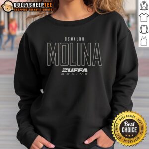 Alt Text: Premium Oswaldo Molina Zuffa Boxing Elite Sweatshirt featuring a stylish design and comfortable fit for boxing fans.