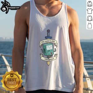 Adventure Time BMO tank top featuring a fun design, perfect for gamers and fans of Nice Who Wants to Play Videogames.