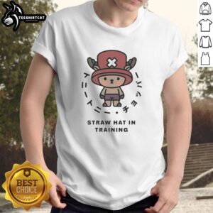 Hot One Piece Chopper Straw Hat In Training anime character T-shirt featuring vibrant colors and playful design.