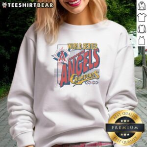 Hot Anaheim Angels 2002 World Series Champions sweatshirt featuring bold team graphics and vibrant colors.