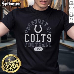 Premium Indianapolis Colts Football Property 1953 T-Shirt featuring vintage design and team colors, perfect for fans.