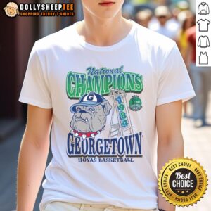 Awesome Georgetown Hoyas Past Champs Tourney Win T-Shirt featuring team colors and logo, perfect for fans and alumni.