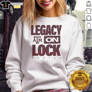 Top Texas A&M Aggies NCAA 2026 Legacy On Lock On Sweatshirt showcasing team spirit and stylish design.