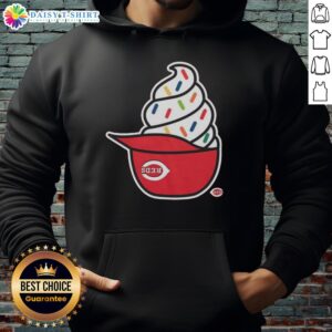 Stylish Cincinnati Reds ice cream hoodie featuring vibrant team colors and logo, perfect for fans and casual wear.