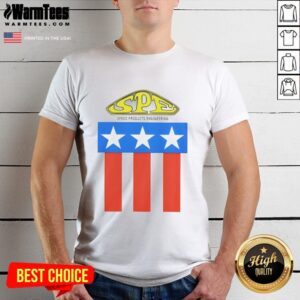 Top Spe Speed Products Engineering Logo T-Shirt featuring a bold logo design on a stylish casual tee.