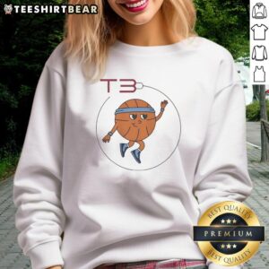 Premium T3 Basketball Mascot Logo Sweatshirt featuring a vibrant design, perfect for sports enthusiasts and team supporters.