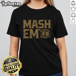 Hot Kentucky Barrels Mash Em Ladies Tee featuring a stylish design perfect for bourbon enthusiasts and casual wear.