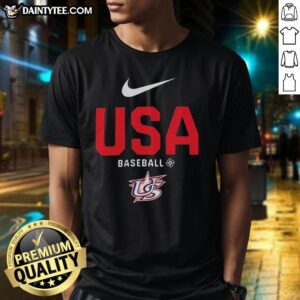 Good USA Baseball logo t-shirt featuring a patriotic design, perfect for baseball fans and American pride.
