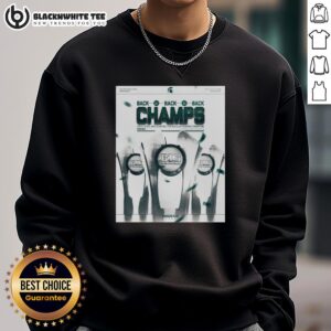 Top Michigan State Spartans Regular Season Champions Back-to-Back-to-Back poster sweatshirt featuring team colors and logo.