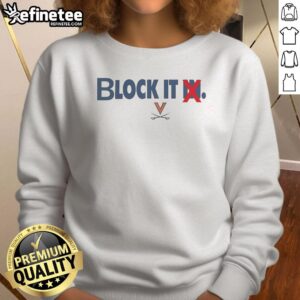 Alt Text: Awesome Virginia Cavaliers Block It Sweatshirt featuring team colors and logo, perfect for fans and game day.