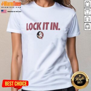 Top Florida State Seminoles 2026 Lock It In Ladies Tee featuring vibrant team colors and stylish design for fans.