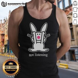 Official Bunny Not Listening Tank Top featuring a playful bunny graphic, perfect for casual wear and animal lovers.