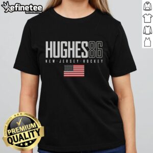 Original Jack Hughes 86 New Jersey Devils USA Flag Elite T-Shirt - Image 5