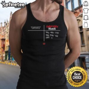 Premium Experts vs Conspiracy Theorists tank top featuring bold graphics and a stylish design for casual wear.