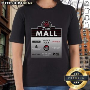 Premium Visit The Darth Mall Ladies Tee featuring a stylish design for Star Wars fans, perfect for casual wear.