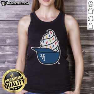 Alt Text: Awesome Los Angeles Dodgers ice cream tank top featuring vibrant team colors and logo, perfect for summer fans.