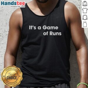 Premium 'It's A Game Of Runs' tank top featuring a stylish design, perfect for casual wear and sports enthusiasts.