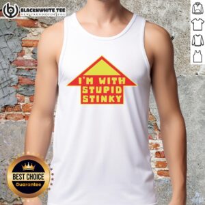 Hot I'm With Stupid Stinky Tank Top featuring bold graphic design, perfect for casual wear and humorous fashion statements.